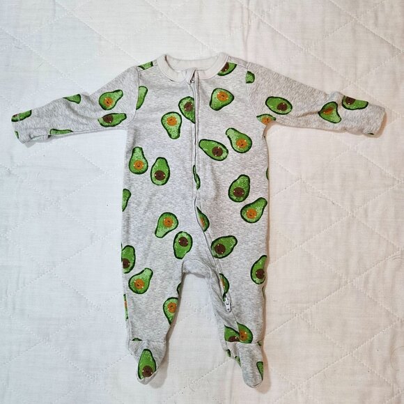Baby Boy Footed Pajamas Sleepers Size 0-3M Lot of 6 Zippered Animal Prints - Picture 7 of 14